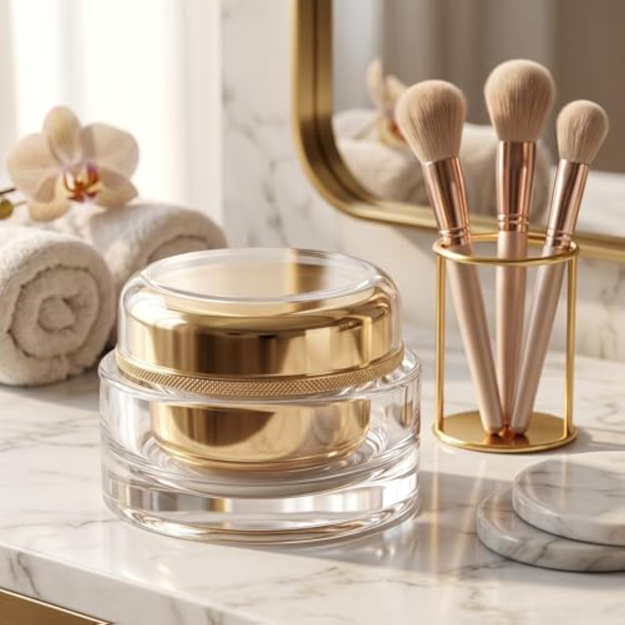 Oval Empty Acrylic San Jar Transparent Cosmetic Container