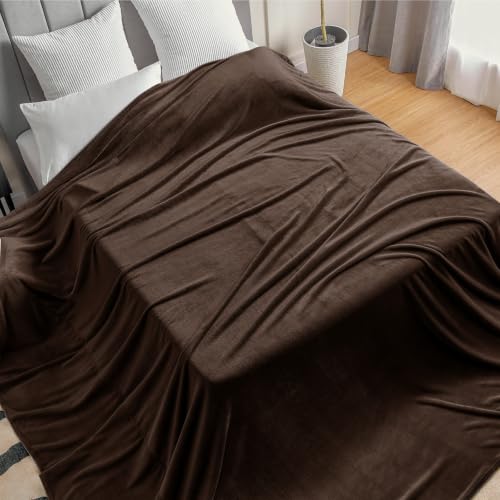 Image of BEDELITE Big Fleece Blanket 120 inch x 120 inch (10' x 10'), Super Soft Fluffy Fuzzy Oversized King Blanket for Bed, Couch, Sofa, Camping, Extra Large Fits Whole Family, Brown
