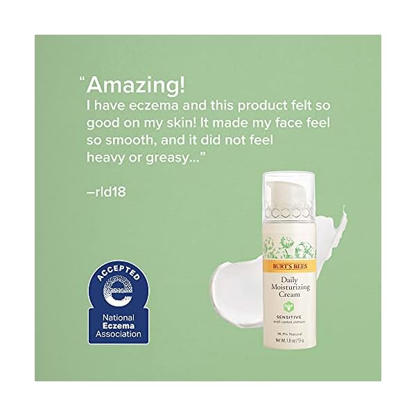 Burt's Bees Calming Day Lotion with Aloe and Rice Milk for Sensitive Skin, 98.8% Natural Origin, 1.8 Fluid Ounces