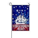 ECZJNT Christopher Columbus Day Garden Flag Outdoor Flag Home Party Garden Decor 12x18 Inch