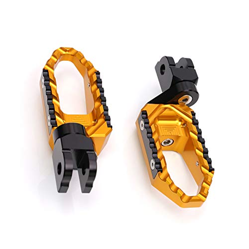 Autobahn88 Motorrad-Fußraste (vorne - Touring-Type with 25mm-Extension), kompatibel mit Aprilia SL 750 Shiver (2007-2018) (Gold)