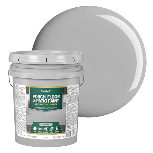 EVOLVE Porch & Floor Paint (Light Gray) 5-Gallon – Durable,