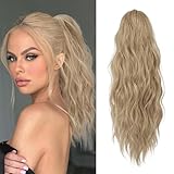 extensiones pelo natural clip onduladas Cambia tu estilo: nuestra coleta ondulada y esponjosa puede realzar tu look. Esta coleta está fabricada con fibras resistentes al calor y mide 45 cm de largo, lo que permite aumentar inmediatamente la longitud y la esponjosidad de los peinados, siendo adecuada para diversas ocasiones.