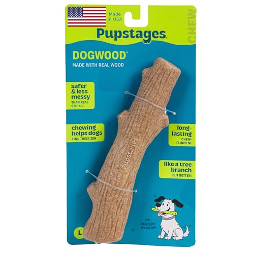 Pupstages Dogwood Dog Chew Toy – Real-Wood Blend, Natural Flavor & Texture, Moderate Chewers,...