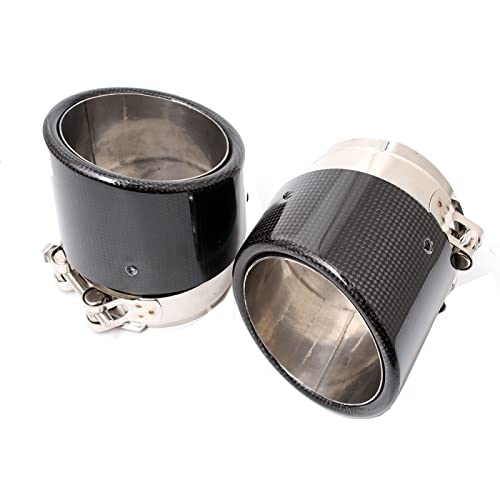 NCLFIDX Tubo de Escape Redondo Trasero del vehículo del Coche de Fibra de Carbono Escape de la Garganta de la Punta del silenciador, para BW G01 G02 X3 X4,60-101 Cover