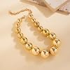 CJIAYUJEW Chunky Gold Necklace for Women Big Ball Beaded Chunky Necklaces Silver Statement Beaded Necklaces Thick Bold Necklace Ball Choker Necklaces (gold2) #4