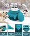 Aufzuchthilfe Welpen Katze Milchfutterstation mit 4 Nippel Welpenfutterstation Silikon Stillstation Selbstfütternd Futterspender Welpenmilch Katzenmilch Futterstation für Baby Haustier (Blau)