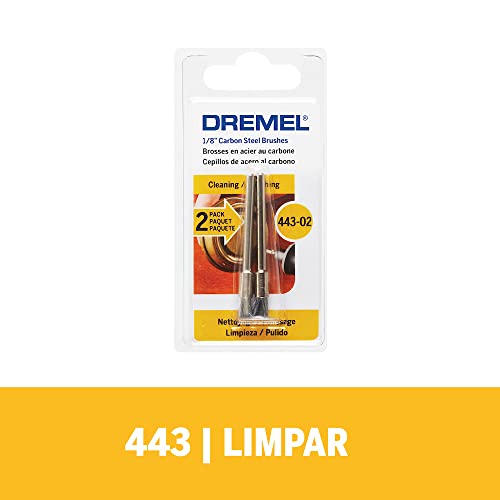 Dremel 443, Escova de Aço Carbono Pincel, Cinza, 1/8