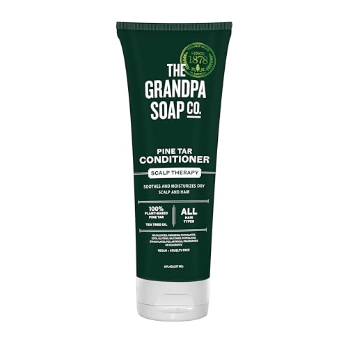 The Grandpa Soap Company Pine Tar Conditioner - Sooths and Moisturizes Dry Scalp, With Pine Tar and Tea Tree Oil, All Hair Types, Vegan, Sulfates and Parabens Free, 8 Fl Oz