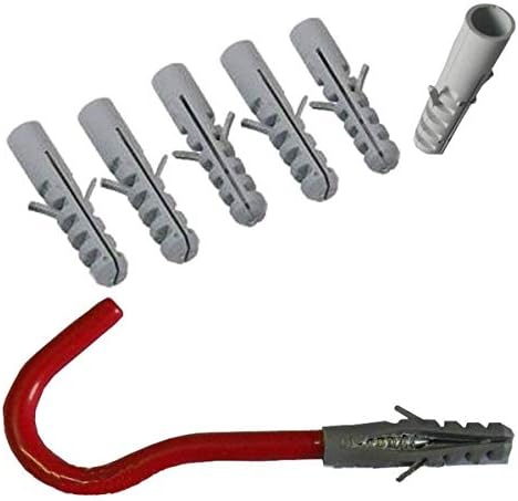 Coocnh Bike Hooks Heavy Duty Bicycle Storage Hooks Set Screw-in Utility Storage Hangers Shed Garage Garden Hook Plastic Coated Wall Mounted/Ceiling for Mountain/Road Bikes Red Pack of 6