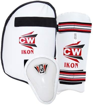 CW IKON Lower Body Guard Cricket for Men Right Hand Thigh Pad with Abdo Guard Large Full Size Right Hand Arm Gaurd Elbow Protection Pad Cricket Sports Accessories