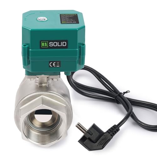 U.S. Solid 2" Motorkugelhahn mit Stecker 230V AC DN50, 2 Wege Edelstahl-Elektrokugelhahn, automatische Rückkehr, stromlos geschlossen