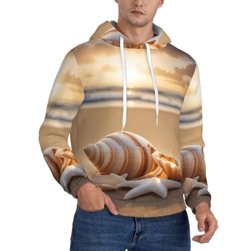 Sweat à capuche homme imprimé coquillages pour vos soirées d'été