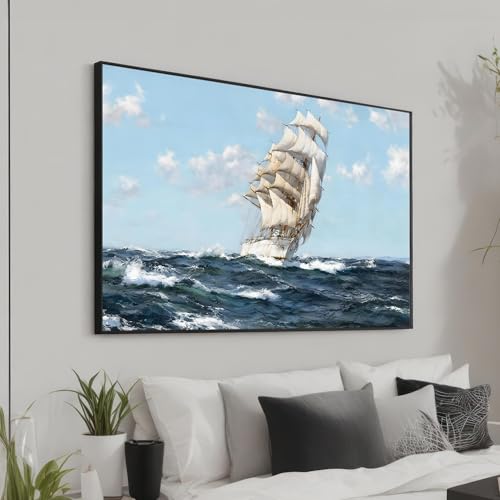 Tableau sur toile grand voilier pour salon marin et décoration murale de chambre