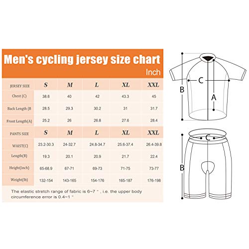 Men's Cycling Jersey Set - Reflective Quick-Dry Biking Shirt And 3D Padded Cycling Bike Shorts #TOP6