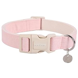 DOGWONG Cotton Hemp Dog Collar,...