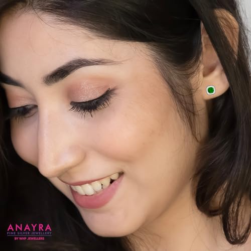 Image of 925 Sterling Silver Earrings for Women & Woman | Stud Earrings for Women | Daily Wear Silver Jewellery | Gift for Wife, Girlfriend, Mother, Sister | Rakhi Gift for Sister