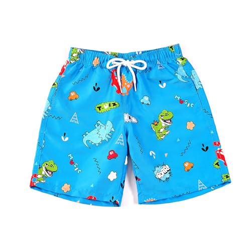 GENTABY Boys Swimming Shorts Quick Dry Swimming Trunks Boys Swim Shorts Lightweight Beach Swimsuit with Pockets Swimwear for Kids 6-7 Years