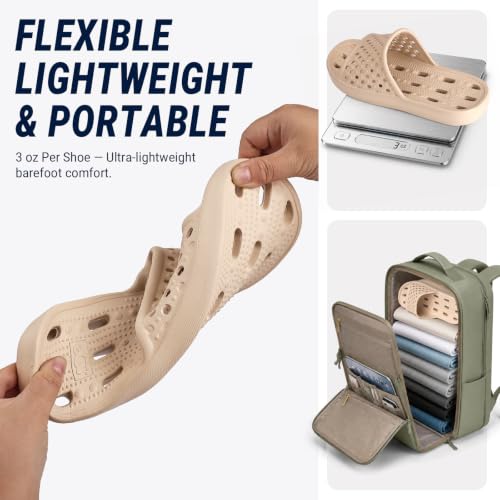 Image of Aoowoll Mens Shower Shoes With Holes Dry Quickly Bath Slippers Womens Non Slip Indoor Home Bedroom Pool Spa Guest College Dorm