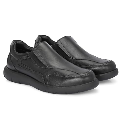 Image of Blue Leather By Centrino Genuine Leather Men's Formal | Pure Leather Slip-On Shoes | Soft & Comfortable Daily Driver | Casual Yet Elegant Formal Footwear (4042)