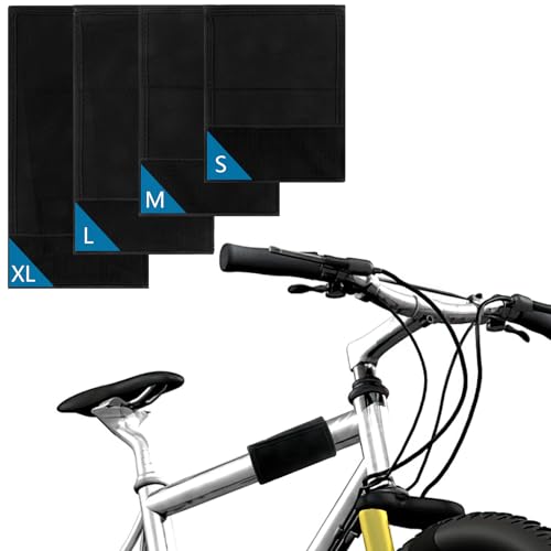 Hopton Fahrrad Rahmenschutz 4er Set, Carbon Rahmenschutz Fahrradträger Transportschutz Neopren Fahrrad Zubehör für Mountainbikes, Rennräder, Tourenräder