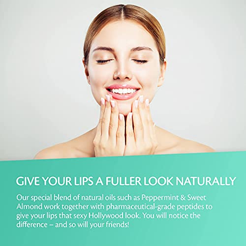 collagen lip plumper clinically proven lip enhancer for fuller softer lips increased elasticity reduce fine lines hydrating plump gloss lipstick primer teal peppermint 4 ml by m3 naturals