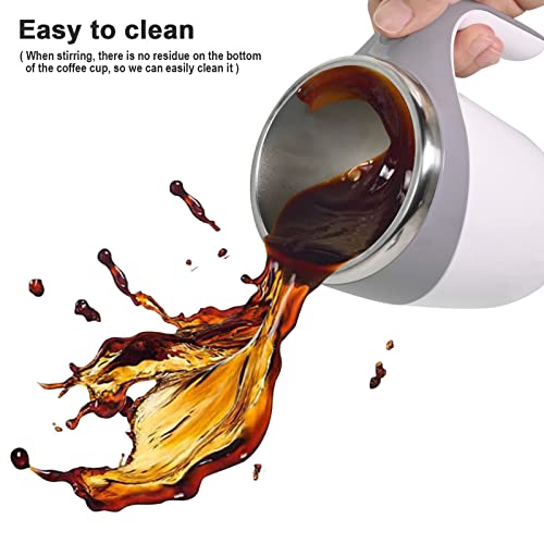 Jelova Electric Magnetic Stirring Coffee Mug, Electric Mixing Mug, Automatic Funny Self Mixing Cup, Stainless Steel Travel Cup For Chocolate, Milk, Tea, Office, Home, Kitchen, 12 Oz/350Ml, White #TOP2