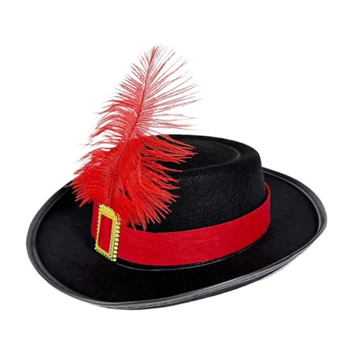 Celuicion Costume de chapeau de mousquetaire, chapeau de fête pour, accessoire de tête léger et respirant pour et fille