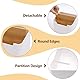 Niboken Fernbedienung Halter Organizer, Bambus Tisch Organizer mit Abnehmbar Fächer, Holz Schreibtisch Stiftehalter, Kosmetika Make-Up Aufbewahrungsbox für Büro Schule Wohnzimmer