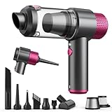 Car Vacuum Cleaner,16000PA New Handheld Vacuum Cleaner Cordless Powerful,7 in 1 Portable Vacuum Claner with LED Light, Dual Filters, One-Touch Empty for Pet Hair, Home, Office