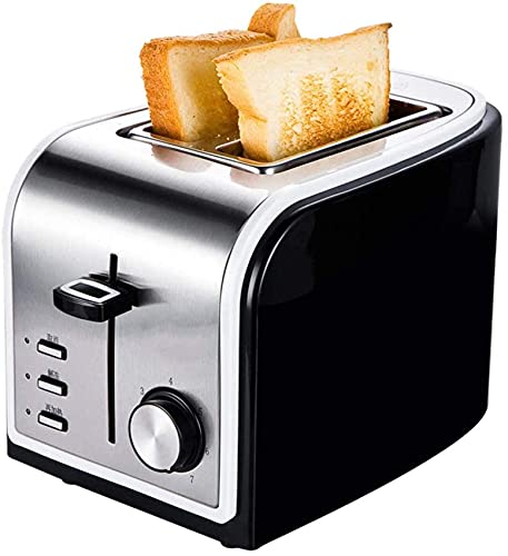 HYLK 2-Scheiben-Toaster, elektrischer Toaster aus Edelstahl, mit Auftau-/Aufwärm-/Abbruchfunktion… – Bild 3