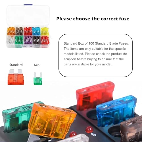 Kit de 100 fusibles para automóvil, fusibles tipo cuchilla para reemplazo en auto, RV, camión, motocicleta y bote miniatura 6