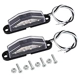  2 x LKW Lizenz Licht Kennzeichenbeleuchtung 4LED mit E-Mark Schraube LKW Autokennzeichen Beleuchtung Lichter Rückleuchten Lampen 12V -30V für Auto Anhänger Fahrzeug LKW Van Caravan Boot