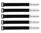 Mr-Label Unique Writable Cable Ties - Reusable Fastening Cable Straps - Identify Quickly Cable Labels - for Cord Management (20 Pcs Fastener)