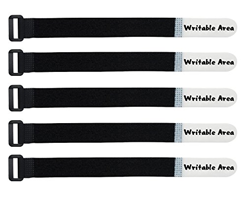 Mr-Label Unique Writable Cable Ties - Reusable Fastening Cable Straps - Identify Quickly Cable Labels - for Cord Management (20 Pcs Fastener)
