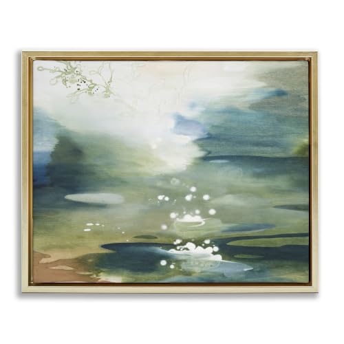 'Water Surface Landscape Bubbles'| Floating Frame Canvas Art
