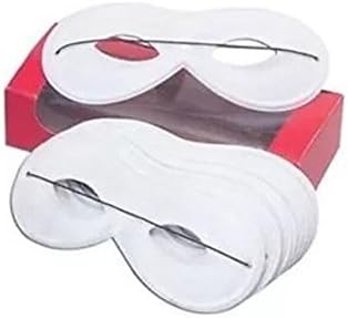 Ghurazi Trade Limited White Masquerade Zorro Highwayman Bandit Super Hero Ninja Eyes Mask Ladies Men's Unisex Domino Fancy Dress Accessory