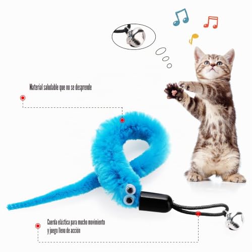Miniatura 2 de Molain Recambio De Juguete Para Varita De Gato, 12 Piezas De Gusano De Cola Peluda Con Campana, Juguetes Interactivos Para Perseguidores De Gatos, Accesorios Para Recambios De Varita