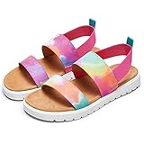 tombik Girls Sandals Flat Sandals for Kids Summer Casual Shoes Multicolor 2 M US Little Kid