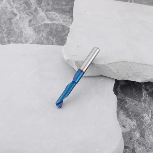 Briny River 1/4 Zoll Schaftfräser mit Einer Nut Hartmetall-Schaftfräser für Aluminium Kupfer Stahl Sperrholz MDF 63,5 X 25,4 X 6,35 Mm