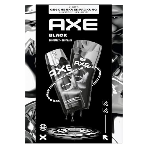 Axe Geschenkset Black Pflegeset mit Duschgel und Bodyspray (250 ml + 150 ml)