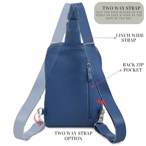 Wise Owl Accessories Real Leather Travel Sling Bag for Women Men Front Chest Crossbody Purse with Credit Card Slots4