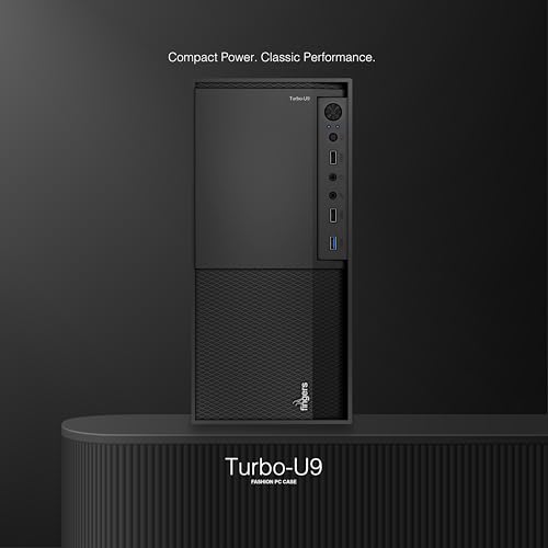 Image of FINGERS Turbo-U9 Micro-ATX PC Cabinet (Compact Case with 250W SMPS, USB 3.0, Cooling Fan & Tool-Free Design), Rich Black