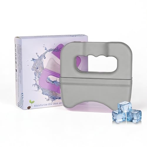 GLOLAKE Ice Roller for Face, Stainless Steel Gua Sha, Ice Face Roller for Depuffing, Lymphatic Drainage, Collagen Boost on Face, Body, Neck, Birthday Gifts, Relaxation, Skincare, at Home Spa 3-piece