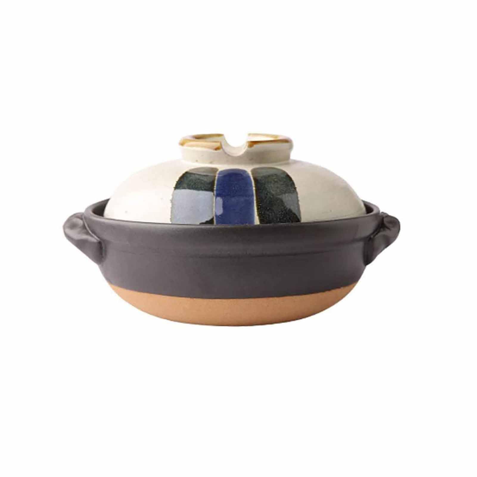 MYUYEE Soup Pot Ceramic Hot Pot,Clay Cooking Pots, Heat Resistant Casserole With Lid,Small Round Earthenware Clay Pot,Rice Cooker For Stew Soup Noodles,2.8L (1L)