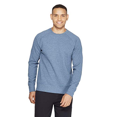 Champion C9 Men's Waffle Knit Crew Sweatshirt - (Jeston Blue Heather, Large)