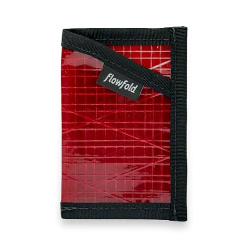 Image of Flowfold Recycled Sailcloth Minimalist Card Holder Wallet | Slim and Durable with Cash pocket and Credit Card Slot | Minimalist Wallet Made in USA Holds 6-8 Cards