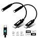 Produktbild BENFEI USB-C auf 3.5 mm Adapter, 2 Stück USB Typ C auf 3.5 mm Kopfhöreranschluss Adapter Nylon Kabel [DAC Hi-Res] kompatibel mit iPad Pro New 2018, Pixle 2/XL/3, HTC, Samsung S8/S9/Note 8 Usw.