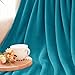 Exclusivo Mezcla Fleece Blankets Queen Size for Bed, Super Soft and Warm, All Season, Cozy, Plush, Lightweight, 90x90 Inches, Teal
