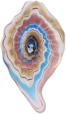 BESHEEK Handmade Murano Inspired Blown Abstract Glass Lampwork Art Pendant Necklace for Women Handcrafted Artisan Hypoallergenic Italian Style Jewelry